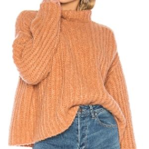 NWOT Free People Fluffy Fox Sweater (color papaya)